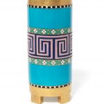 A Minton cloisonné style cylindrical vase designed by Christopher Dresser