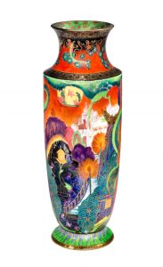 A Daisy Makeig-Jones Wedgwood Flame Fairyland Lustre Vase in the 'Tree Serpent' Pattern