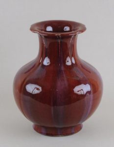 Chinese Porcelain Flambe Glaze Lobed Vase