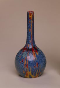 Doulton Flambé' ware vase, probably earthenware with flambé glaze,