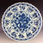 Large Chinese blue and white porcelain charger