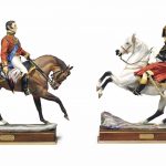 A PAIR OF ROYAL WORCESTER EQUESTRIAN GROUPS OF WELLINGTON AND NAPOLEON