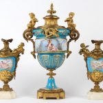 Antique Dore Bronze Mounted Sevres Porcelain Vases