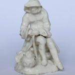 Porcelain figure depicting Winter. Made by the Bow Porcelain Factory circa 1750