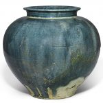 A SUPERB BLUE-GLAZED POTTERY JAR TANG DYNASTY