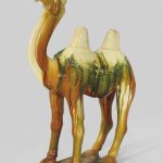 A SANCAI-GLAZED POTTERY CAMEL TANG DYNASTY (618-907)