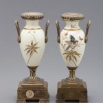 Pair of soft-paste porcelain and ormolu vases made in France Made in France, Europe, c 1740.