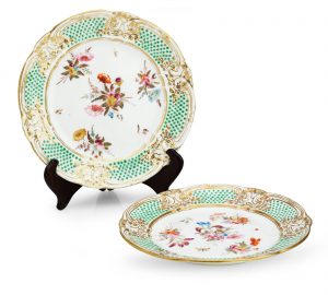A pair of London-decorated Nantgarw plates Circa 1818-20