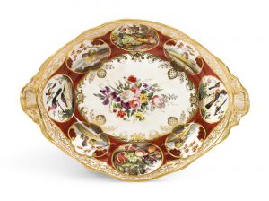 A Nantgarw porcelain oval footed centre-dish, circa 1818-20