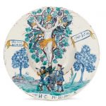 A Central European faience charger, dated 1680