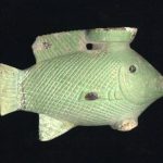 Faience perfume-vase in the form of a fish.